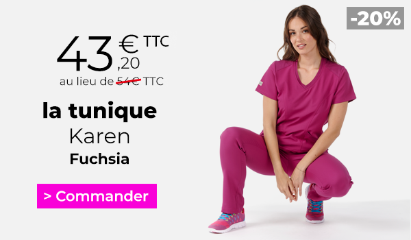 Tunique médicale Karen fuchsia marque belissa